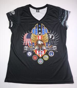 Elite Military Sports Jersey 2XL Black POW MIA All Gave Some Veterans Made USA